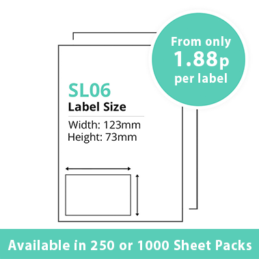 Single Integrated Label SL06 – 250 or 1000 Sheets